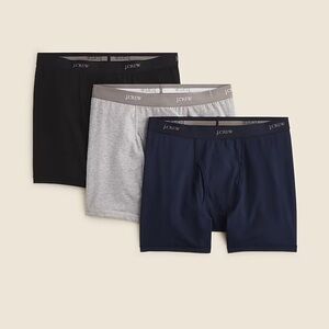 NWT J. Crew Mens Stretch 4'' boxer briefs three-pack black navy Heather gray